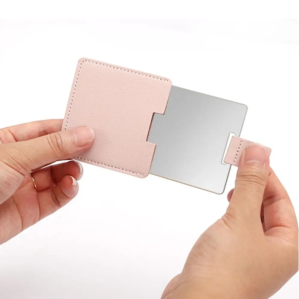 Miroir de Poche Compact en Acier Inoxydable pour Femme et Fille, Accessoire de Maquillage Cosmétique, Cadeau pour Elle