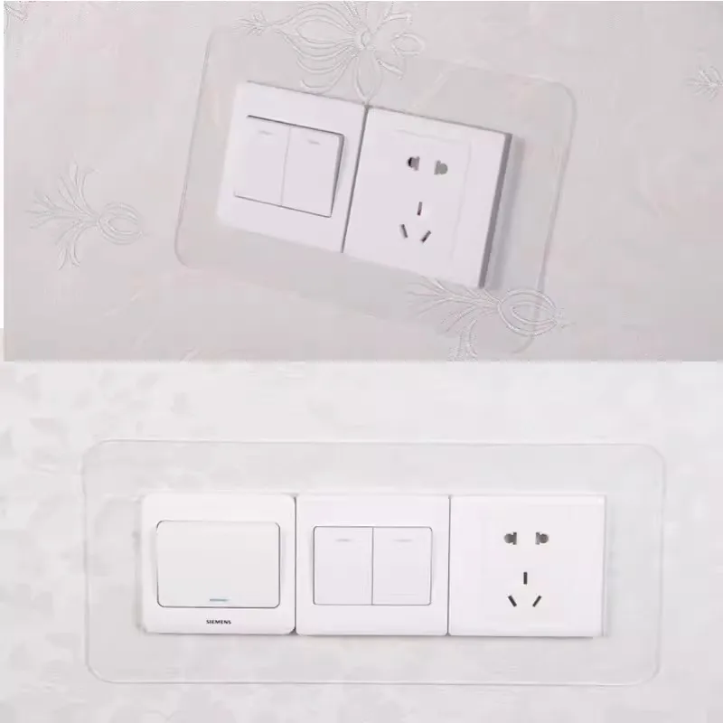 Transparent Switch Protective Cover Socket frame Decor waterproof punch-free acrylic Panel sticker