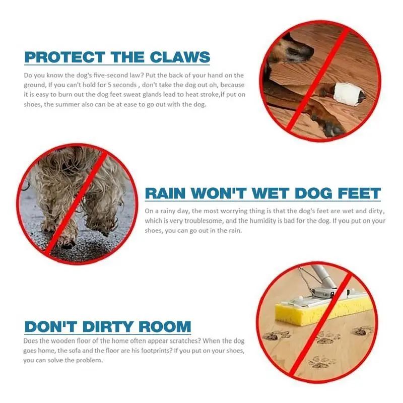 Waterproof Dog Shoes 4 PCS Pet Shoes Dog Rain Boots Breathable Waterproof Soft Anti-Slip Pet Shoes For Small Medium Dogs Pets