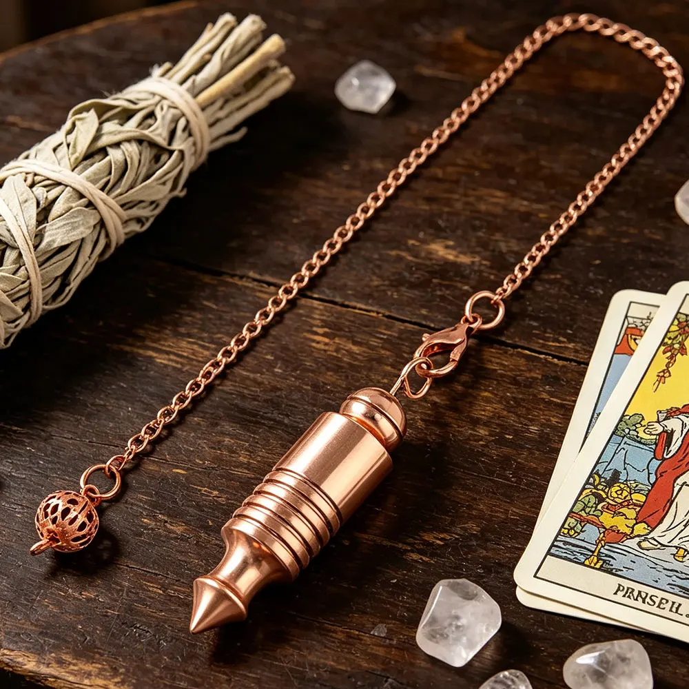 Openable ISIS Metal Pendulum for Witch Divination Dowsing Copper Pendulum Tool Spiritual Pendulo Heavy Pendant Bronze Pendulum