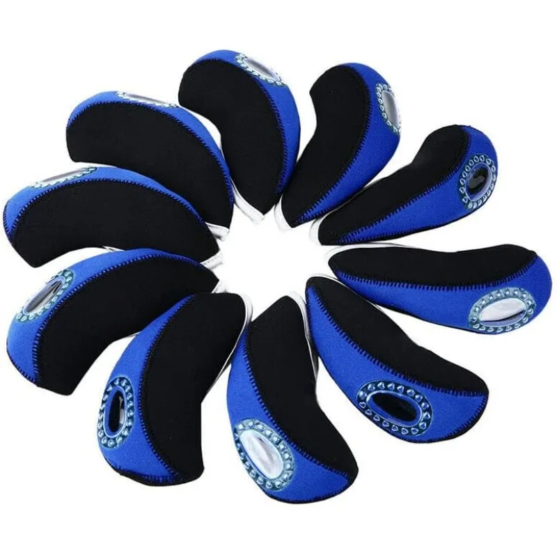 مجموعة أغطية حديد الجولف لمختارات مرونة النادي المحمولة 10 قطع/وحدة، هدية مثالية للاعبي الغولف