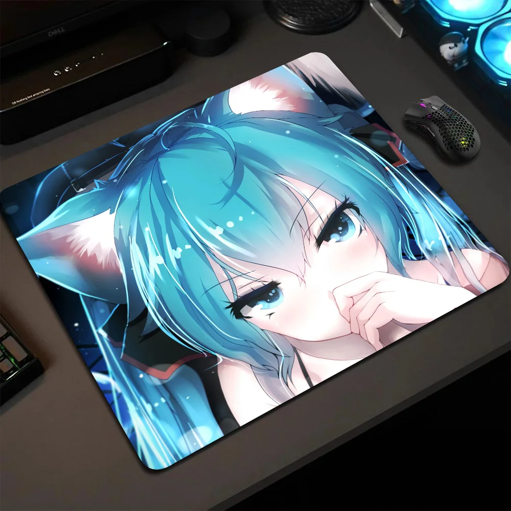 

H-Hatsunes Miku Mousepad Small LockEdge Mouse Pad For Gamers Computer Desk Pad Anti-slip Rubber