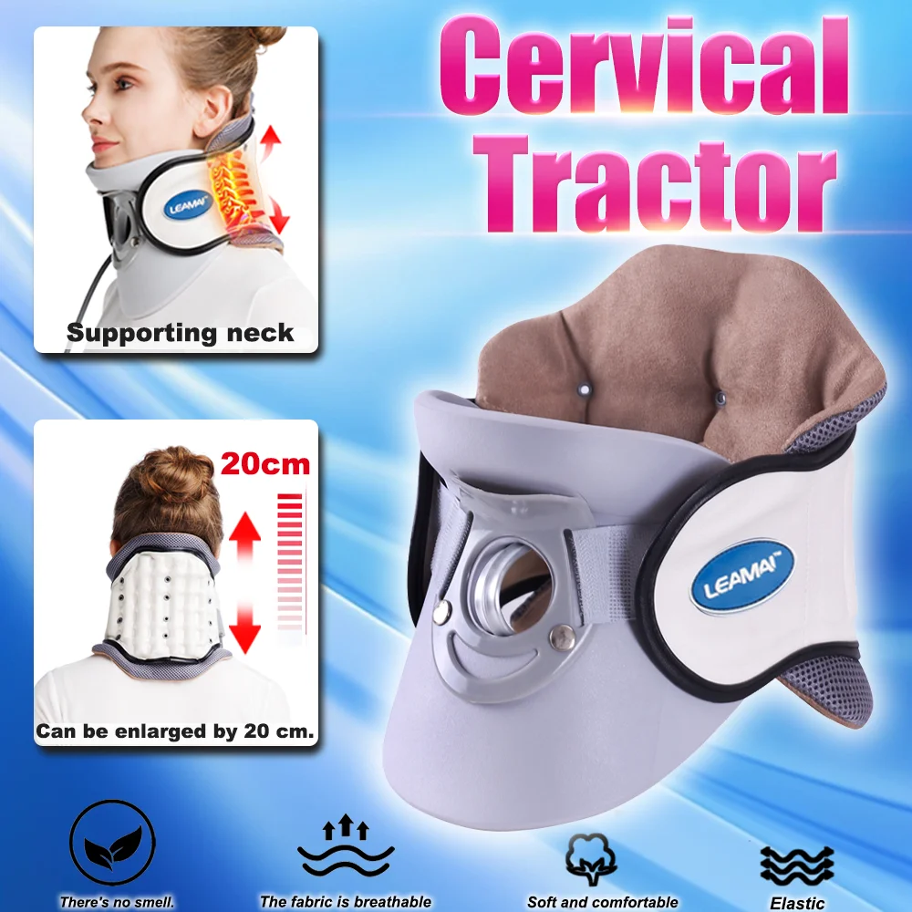 Inflatable Cervical Collar Neck Traction Device Medical Grade Support for Spine Alignment Pain Relief Homeuse Posture Corrector