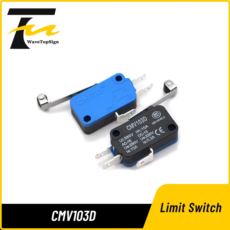 

WaveTopSign Высококачественный небольшой концевой выключатель CMV103D мгновенный микропереключатель с длинной ручкой для станка для лазерной резки CO2