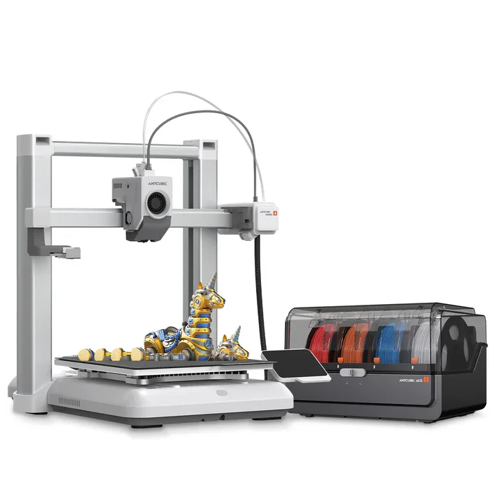 

Anycubic Kobra 4 Combo FDM 3D Printer with ACE2 Pro 4-Color Printing,600mm/s High Speed, 49-Point Auto Level,Drying Filament