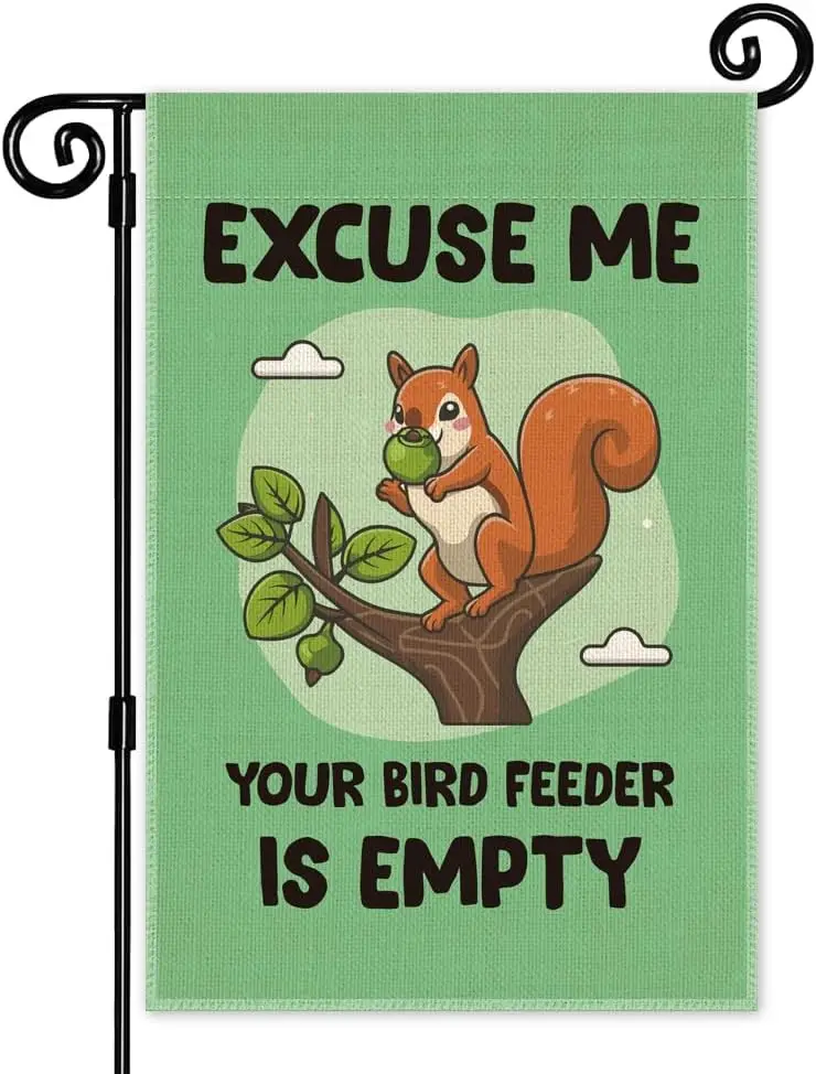 Excuse Me, Feeder Your Bird Is Empty Garden Flag, 12 x 18 дюймов, двухсторонний флаг для декора газона на открытом воздухе, забавный милый Sq VVJ
