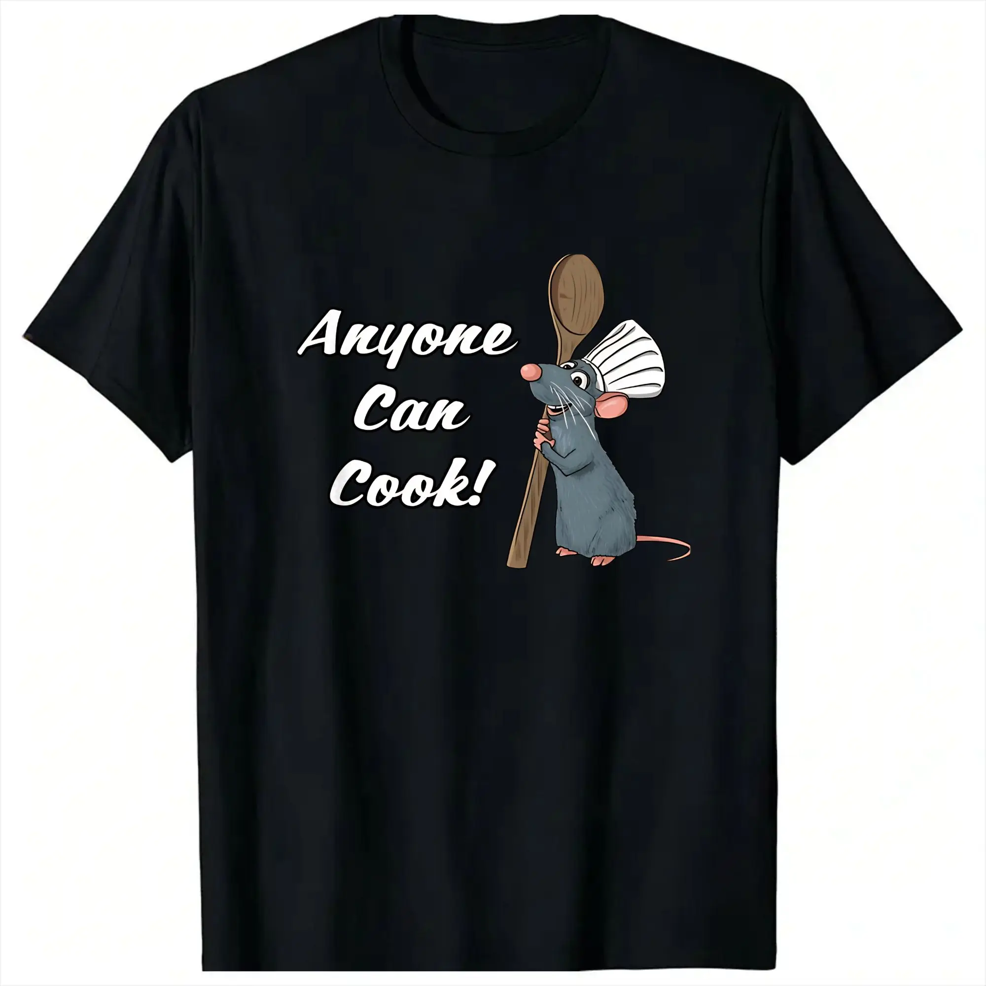 Ratatouille T Shirt Male  Y2K Funny 100% Cotton T-Shirts Summer Crew Neck Harajuku Tees Pattern Plus Size Clothing