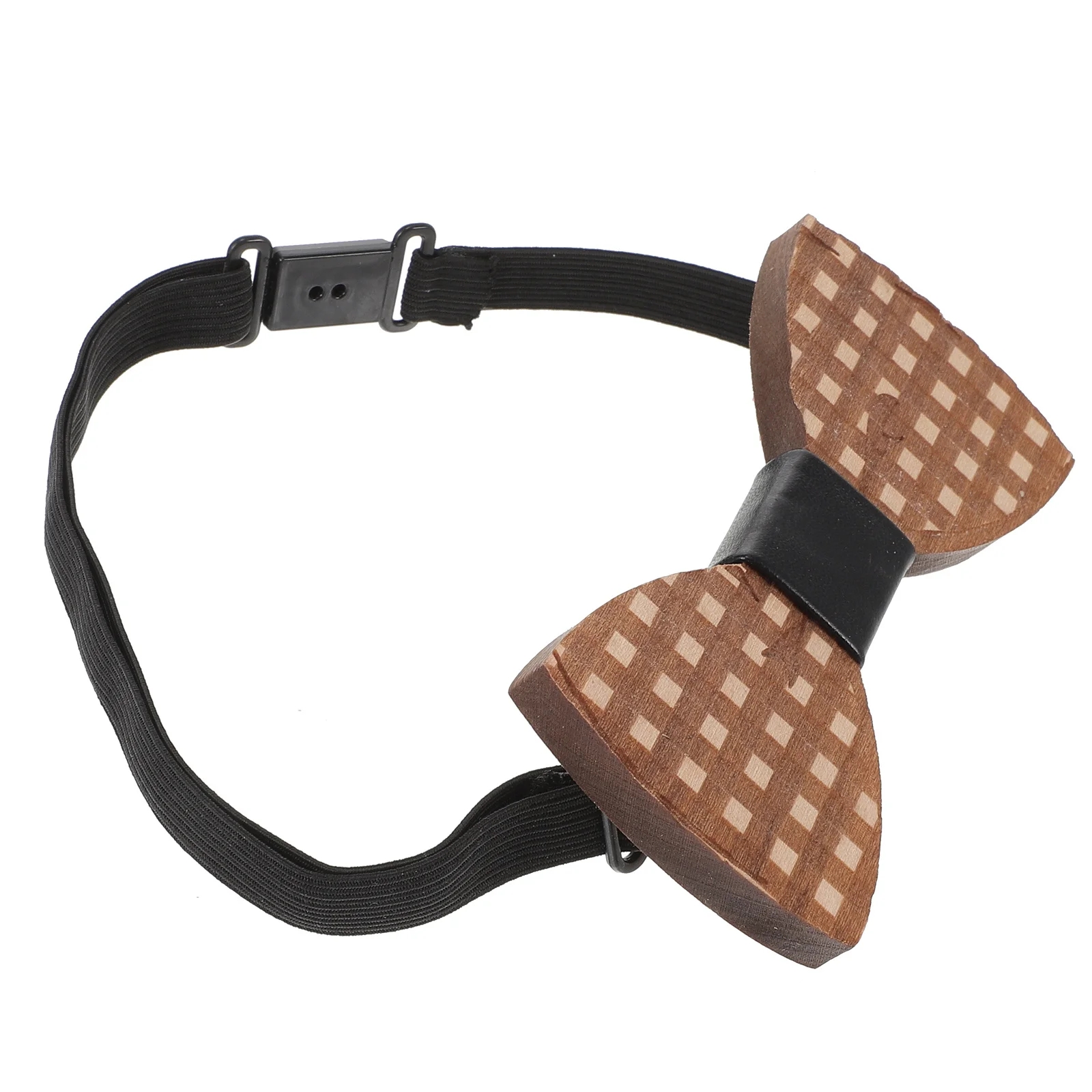 

Wooden Bow Tie Men'S Pre-Shaped Geometric Triangle Pattern Adjustable Elastic Wedding Party Festival Decor Cravat Hollow Design