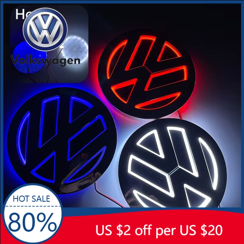 

Горячая новинка 2026: 11-сантиметровый 5D LED светильник с логотипом Volkswagen для передней решетки, подходит для CC/Golf/Passat/Jetta