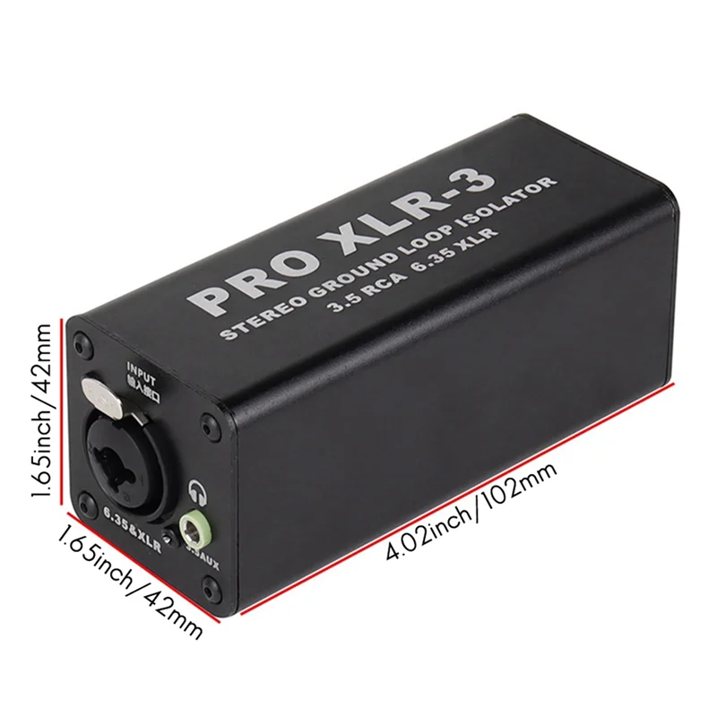 PRO XLR-3 المهنية ستيريو الأرض حلقة المعزل 3.5 RCA 6.35 XLR الصوت مرشح الضوضاء الضوضاء القامع المعزل للكمبيوتر دائم #6