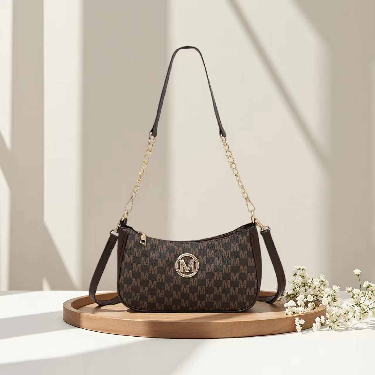 Handtasche im Vintage-Stil, Umhängetasche, verstellbarer Riemen, Damen-Messenger-Umhängetasche, elegantes Accessoire, Einkaufstasche, Geldbörse, schick – Detail 7