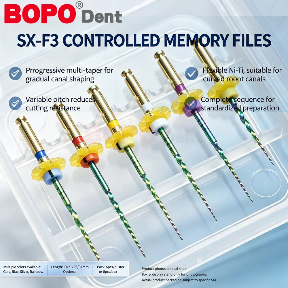 Clinic Standard Blue Heat Activated NITI Root Canal Files SX-F3 25mm Rainbow Full Sizes Dentist Pet Veterinary Hot Sale Discount
