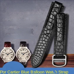 Crocodile Leather Genuine Leather Watch Strap for Cartier Blue Balloon London Calibo Waterproof Sweat-Proof Watchband18 22 24mm