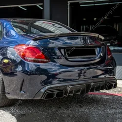 For Mercedes W205 B Style Rear Spoiler Wing C Class C200 C250d C300 C43 C63 Rear Trunk Spoiler Caps 2014-2021 Bodykits Tuning