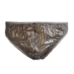 LangKee-Haian G-String para homens, roupa interior PVC, cor preta