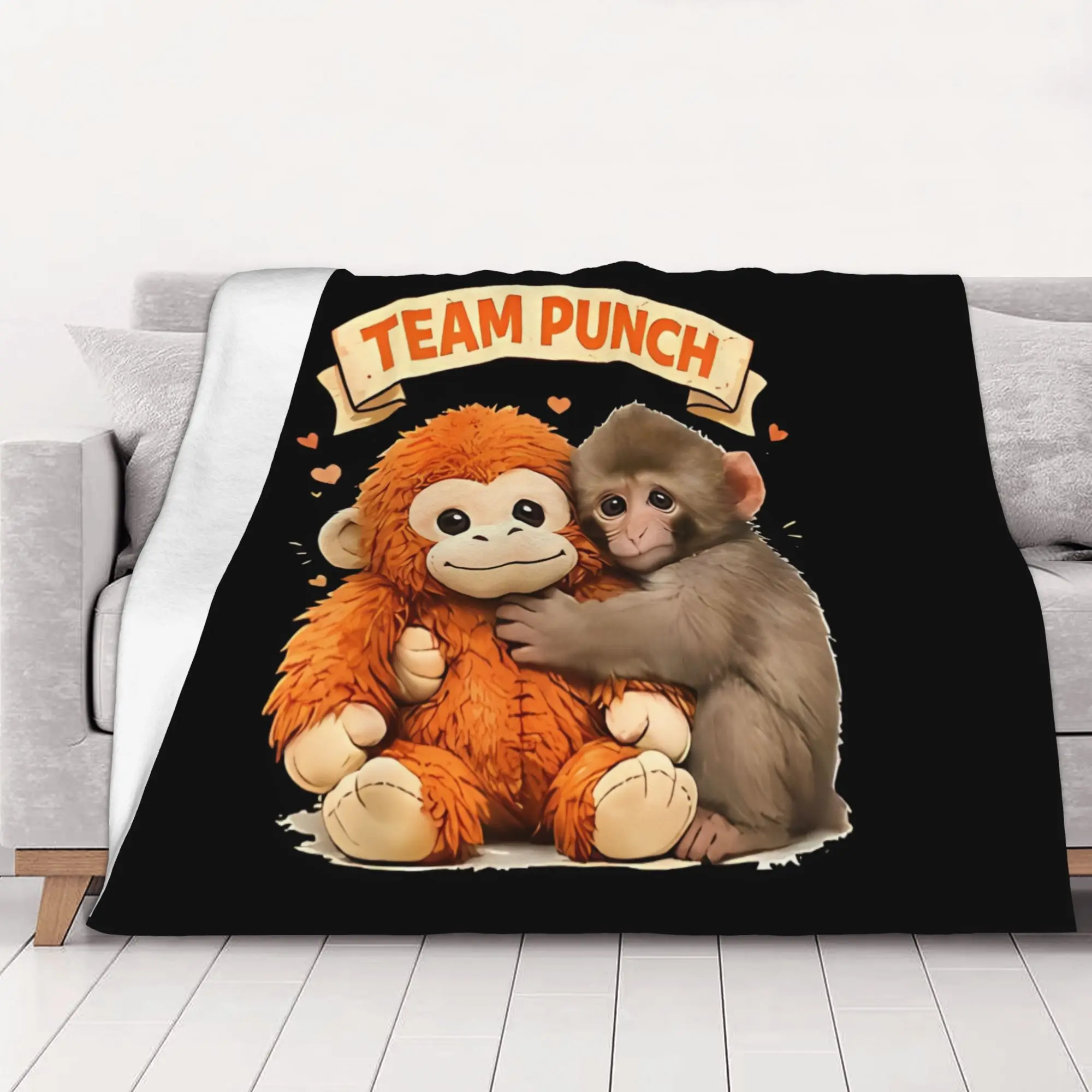 1PC Friends Cute monkey hugging plush home room decorations Winter Blankets for Adults Bedding Home Interior Sofa Knee
