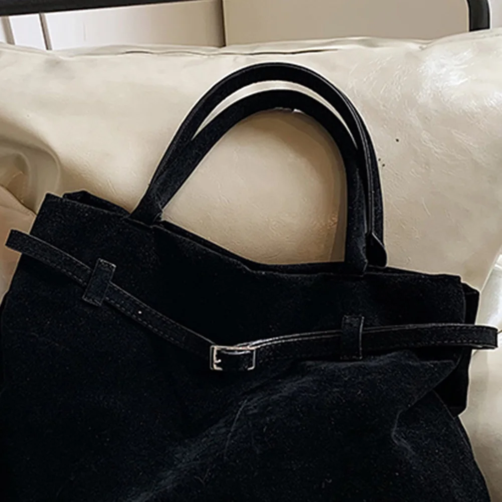 

Faux Suede Tote Bag Trendy Handbag Fashion Shoulder Bag Retro Satchel Bag for Women Work Shopping Travel