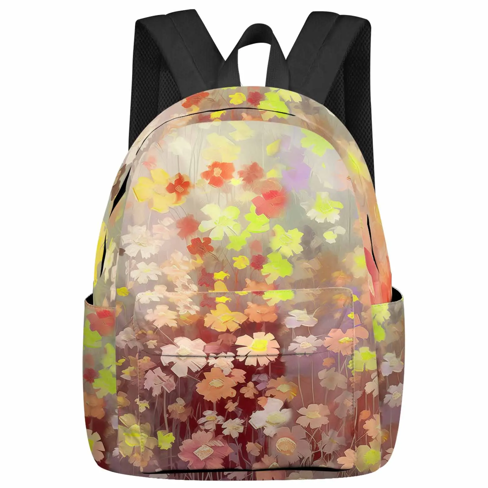 

Spring Chrysanthemum Oil Painting Flowers Backpack School Bags for Teenagers Students Laptop Bag Women's Casual Travel Backpack