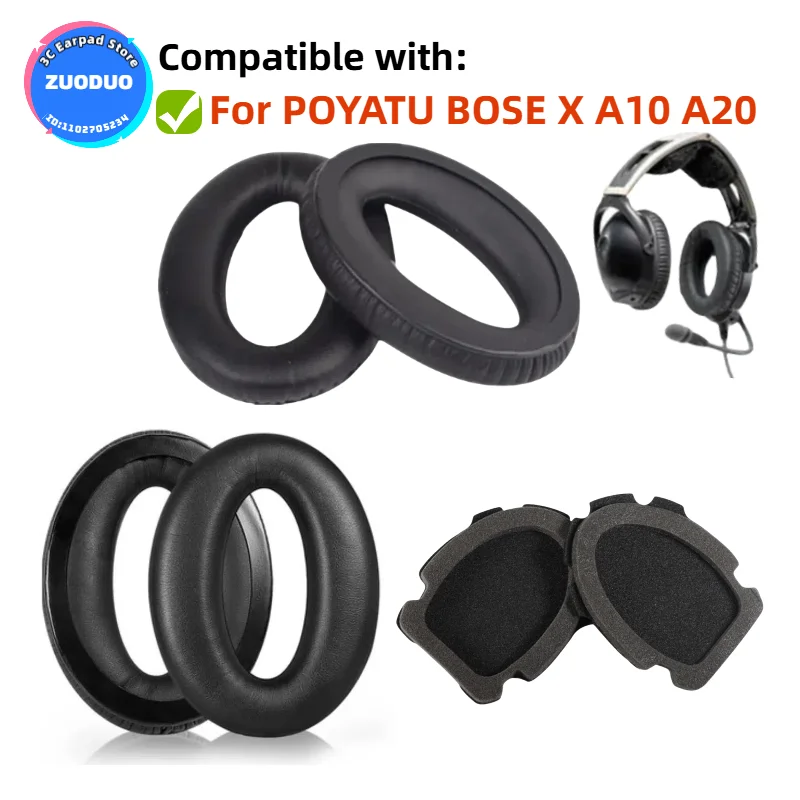 

Replacement Ear pads for BOSE X A10 A20 Headphones Memory Foam Ear Cushions High Quality Earpads headset Leather