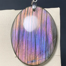 Uglyless Natural Zebra Stripes Purple Light Labradorite Necklaces Women Stunning Rainbow Colorful Labrador Pendants Reiki Beads