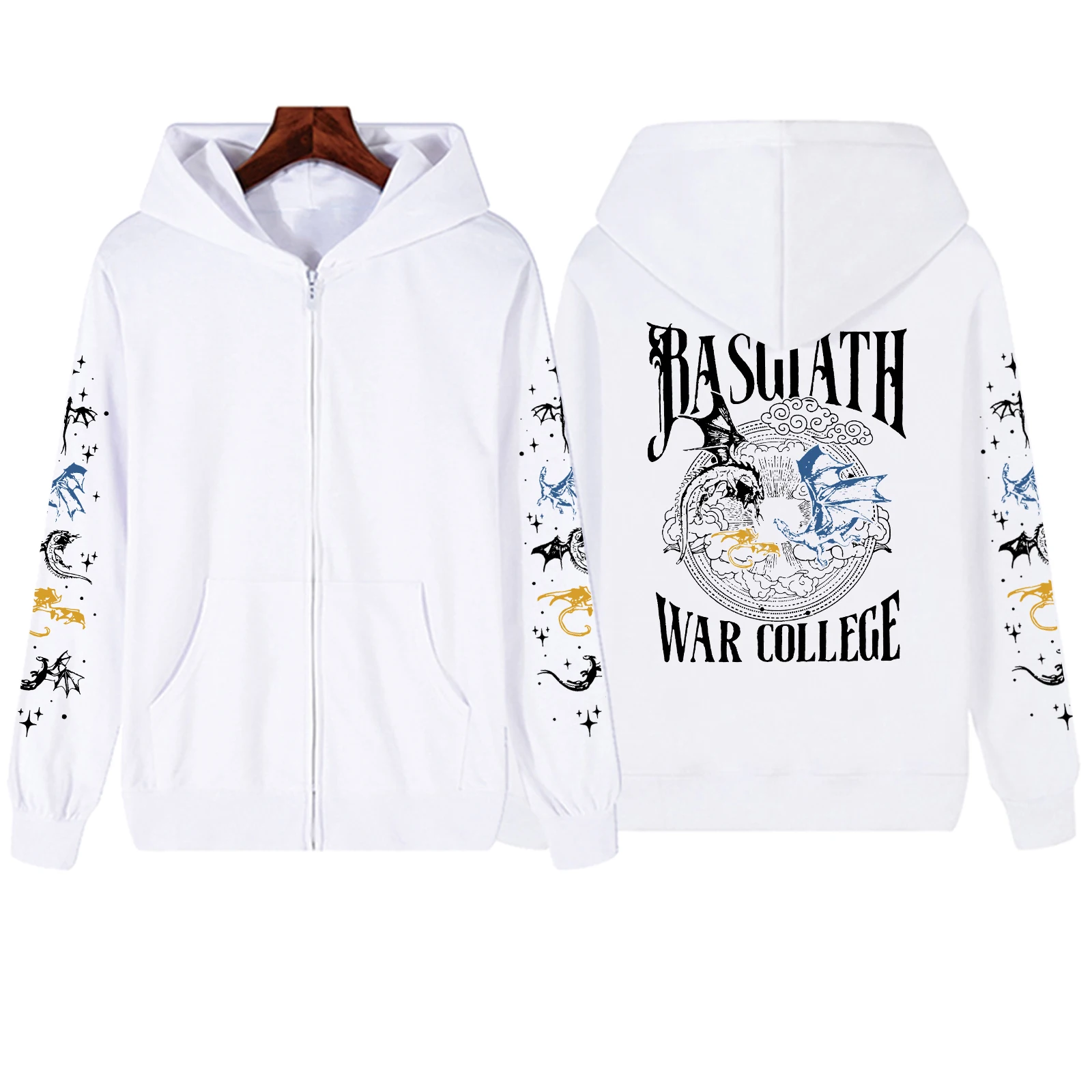 Basgiath War College Zipper Coat Hoodie Fourth Wing Dragon Rider Zipper Coat Gift for Book Lovers Unisex Gift Top