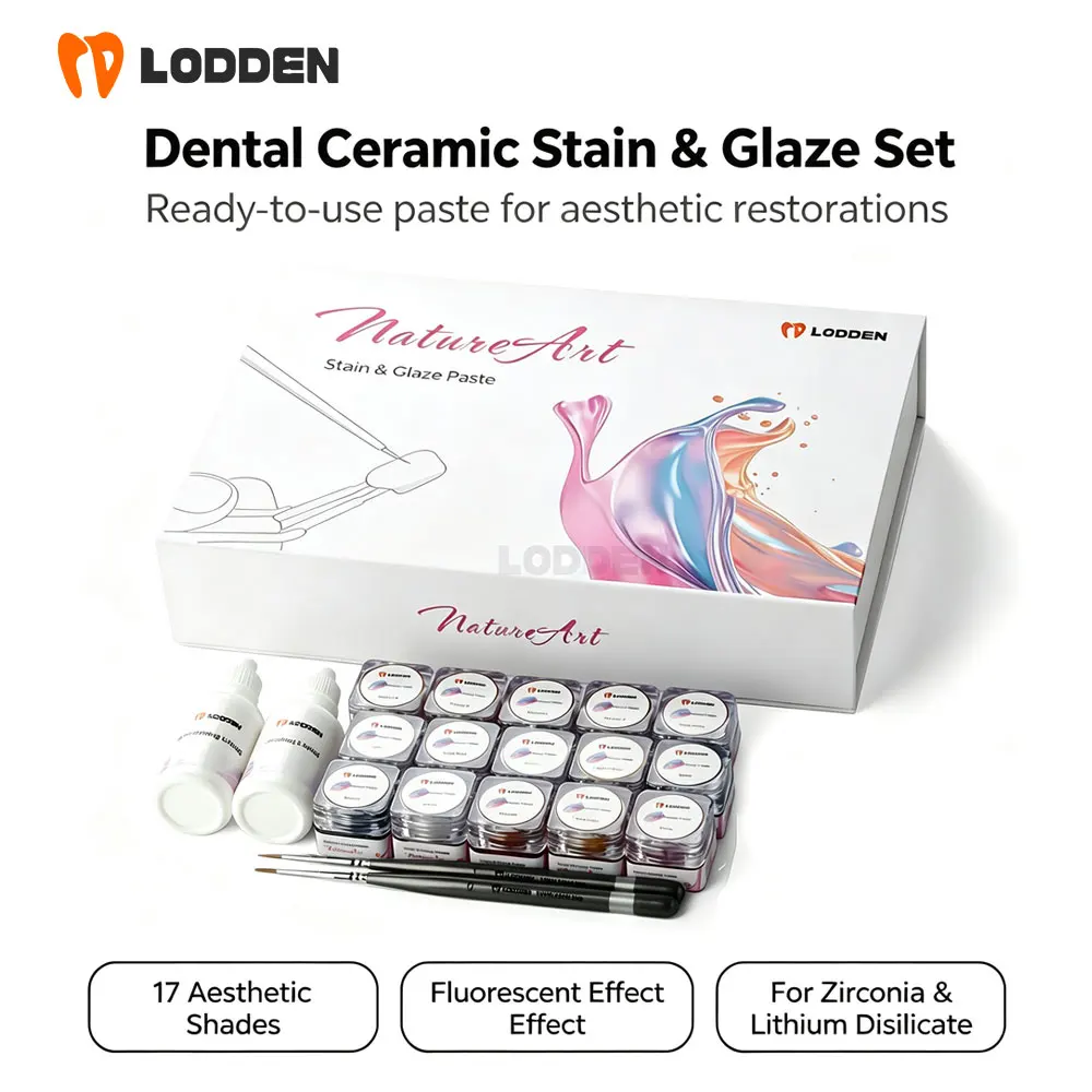 Kits de pâtes céramiques dentaires pour coloration et glaçage, pour zircone et disilicate de lithium, matériel de laboratoire dentaire, ensemble esthétique Lodden pour gencives