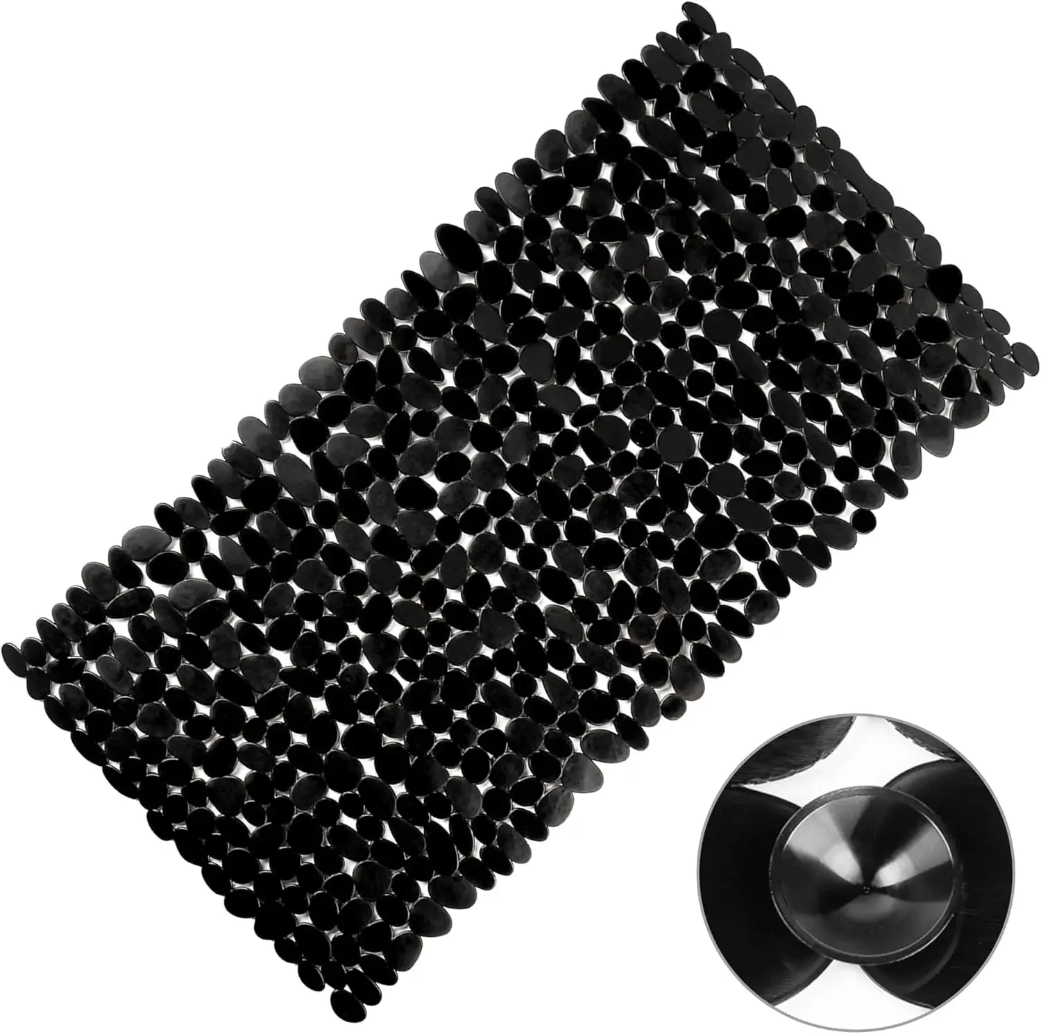 Alfombra de baño antideslizante de guijarro, alfombrillas de ducha rectangulares de PVC con ventosas y orificios de drenaje, alfombrilla para bañera lavable a máquina de secado rápido, 1 ud.