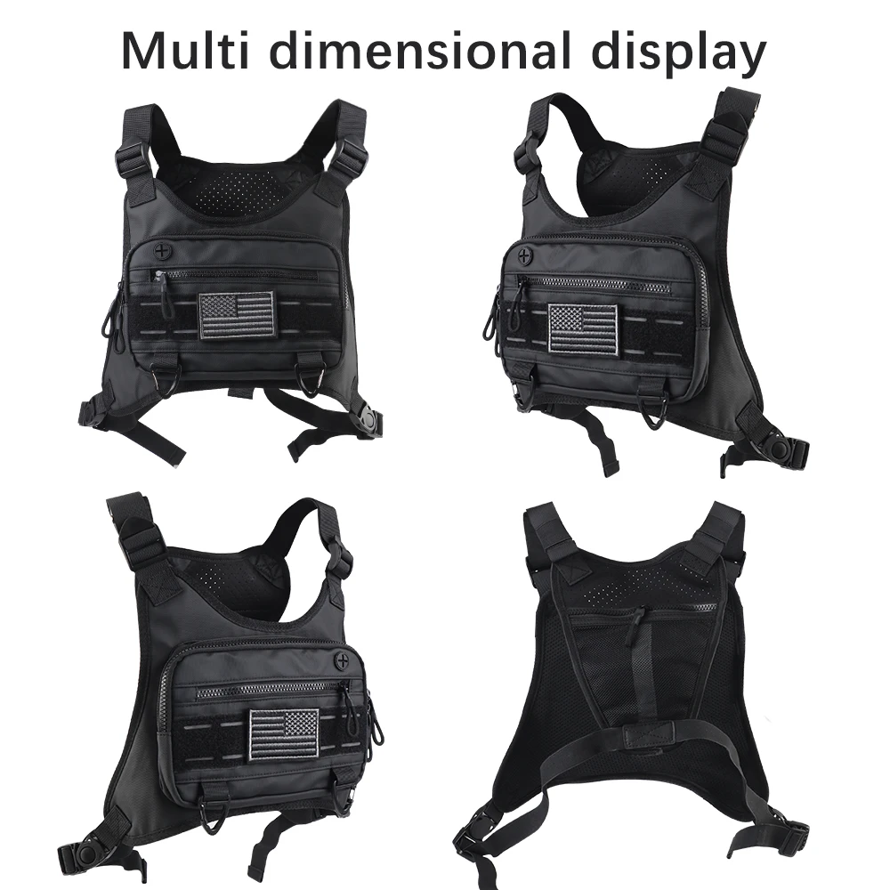 

Outdoor Cycling Traveling Bag Chest Pack Wear Resistant Running Vest Bag Lightweight Front Motorcycle Chest Bag