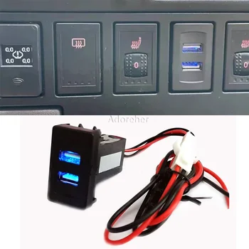 차량용 듀얼 USB 충전기 어댑터 소켓 충전기 스위치 커넥터, Voor Volkswagen T4 Passat Golf 4 용, 12V