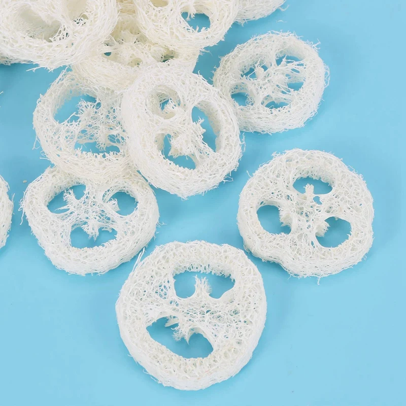 4-6Cm Wide 200Pcs/Lot Natural Loofah Slice Diy Customize Soap Tools,Cleaner,Sponge Scrubber,Facial Soap Holder