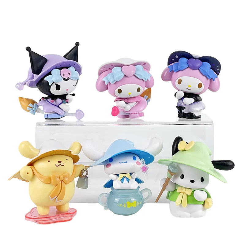 Sanrio caja ciega Kawaii Kuromi Cinnamoroll My Melody figura de acción figuras de Anime muñecas bolsa ciega juguetes para niña
