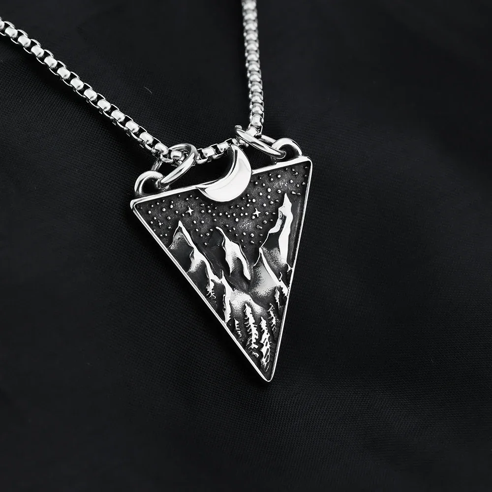 قلادة على شكل ماس للرجال والنساء ، فن القمر ، أزياء عتيقة ، مجوهرات على الطراز الأوروبي والأمريكية