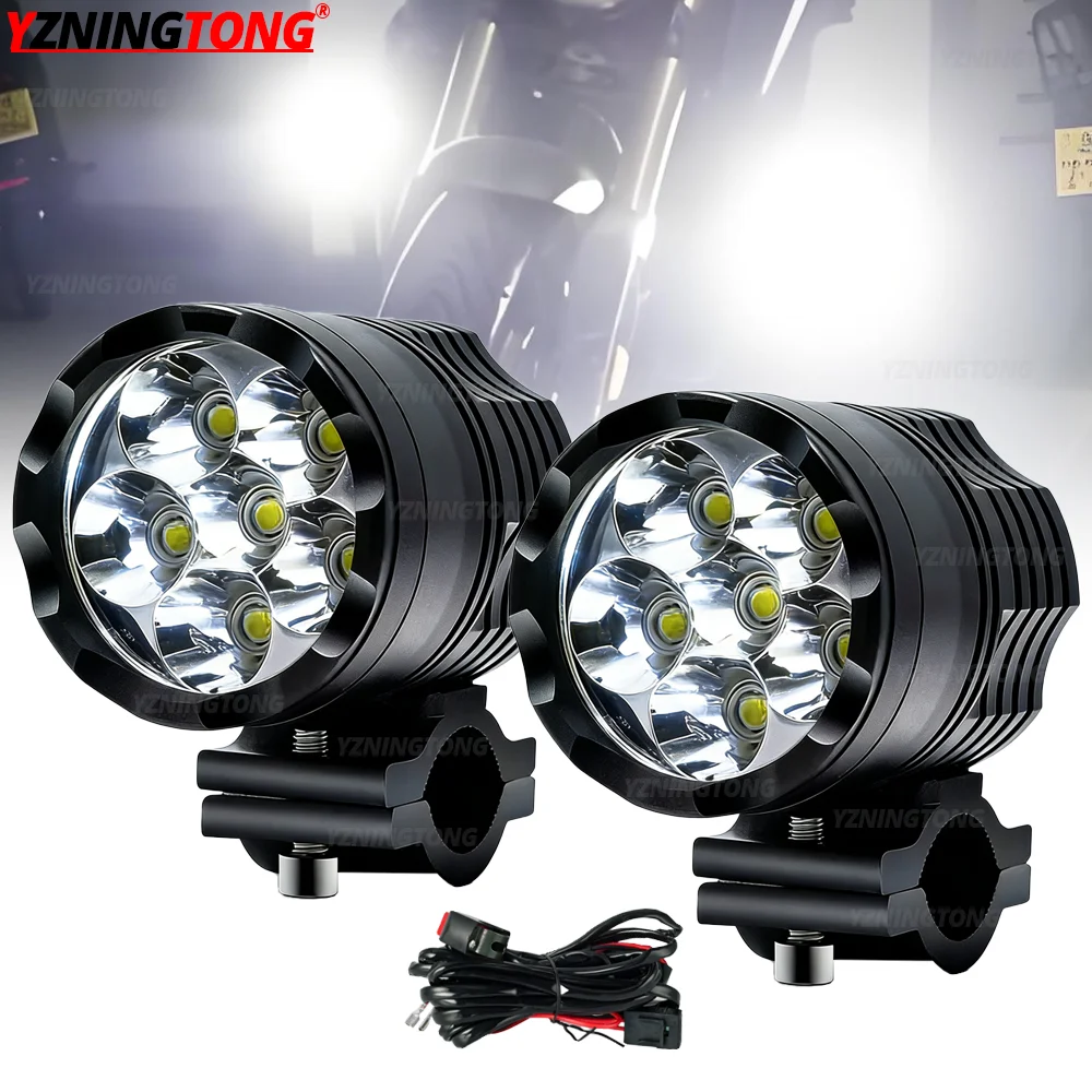 Additional Strobe LED Headlights for Motorcycle 200W High/Low/Flash Moto Led Spotlight Fog Light Accessories 4x4 Car ATV UTV 12V