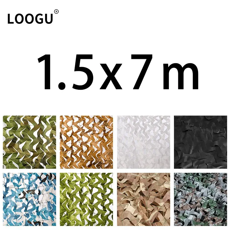 

LOOGU 1.5x7m Reinforced Camouflage Net Woodland Mesh White Garden Decoration Camo Shade Awning Hide 1.5x7 1.5*7M 1.5*7