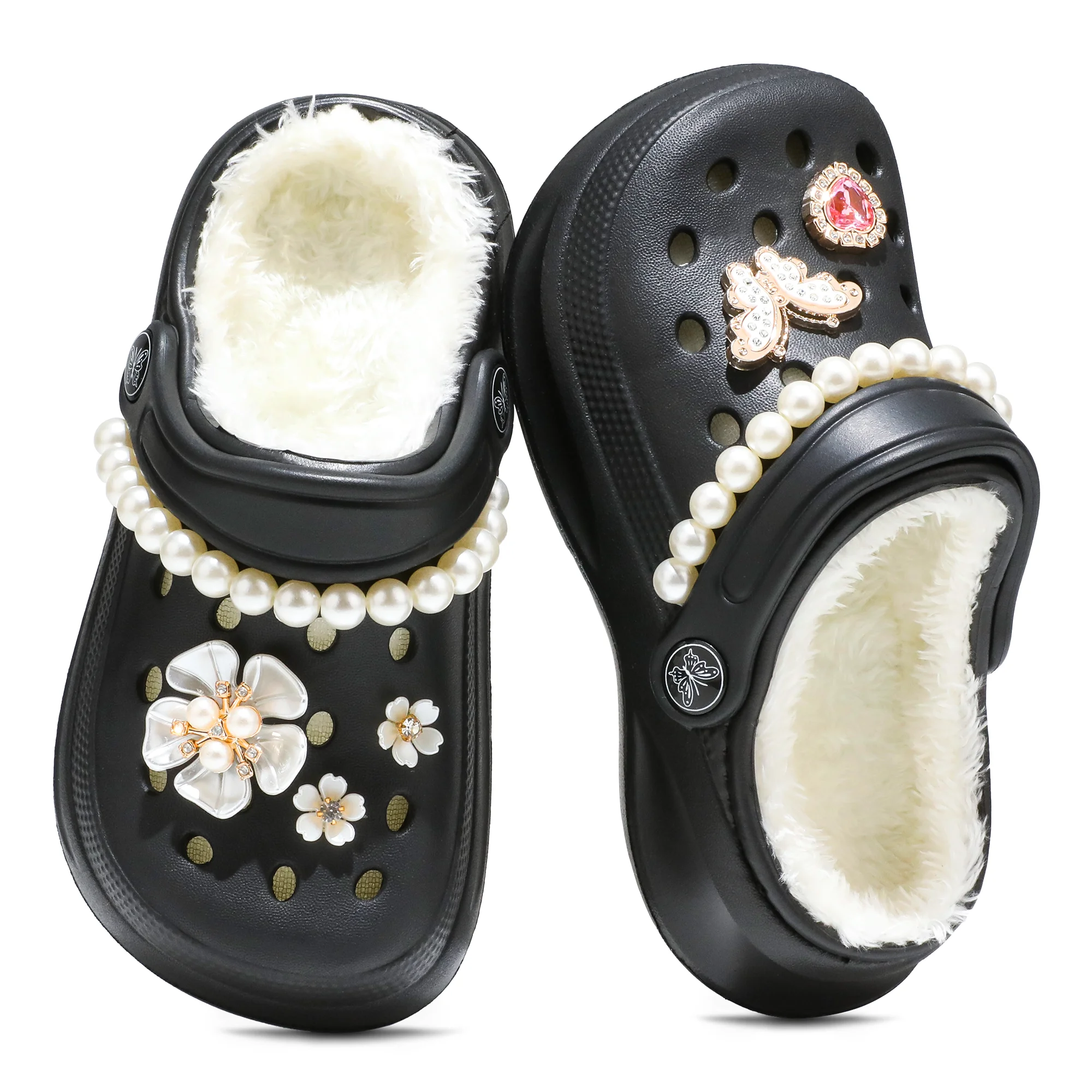 Kinder-Clogs und -Mules mit Fellfutter, leichte Garten-Schuhe mit Baumwollfutter, warme Hausschuhe für Jungen, Mädchen und Kleinkinder, 168. – Detail 12