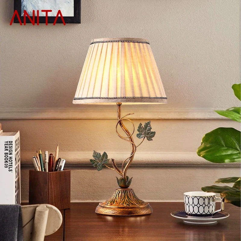 ANITA Contemporary Table Lamp French Pastoral LED Creative Living Room Bedroom And Study Home Decoration Desk Lamp