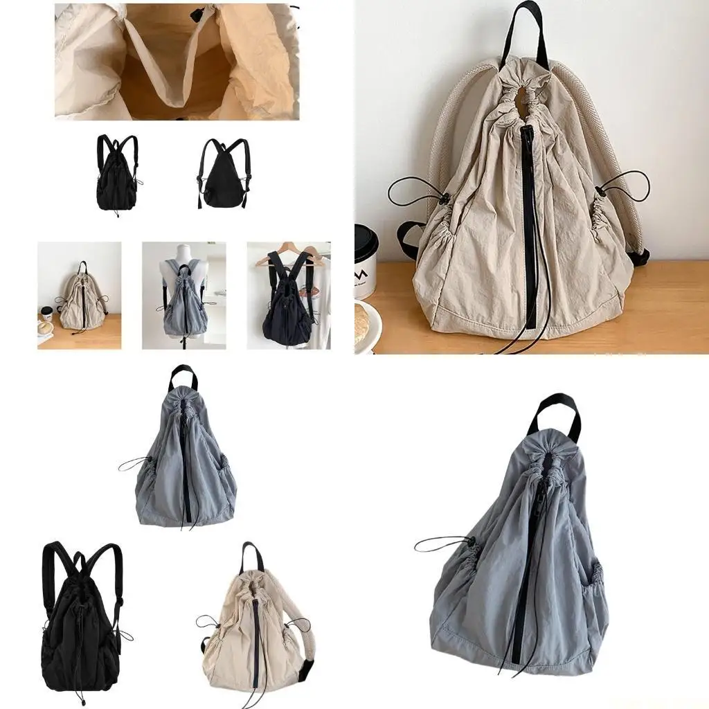 

X90D Рюкзак на шнурке со складками Дорожный рюкзак Рюкзак большой емкости Школьная сумка