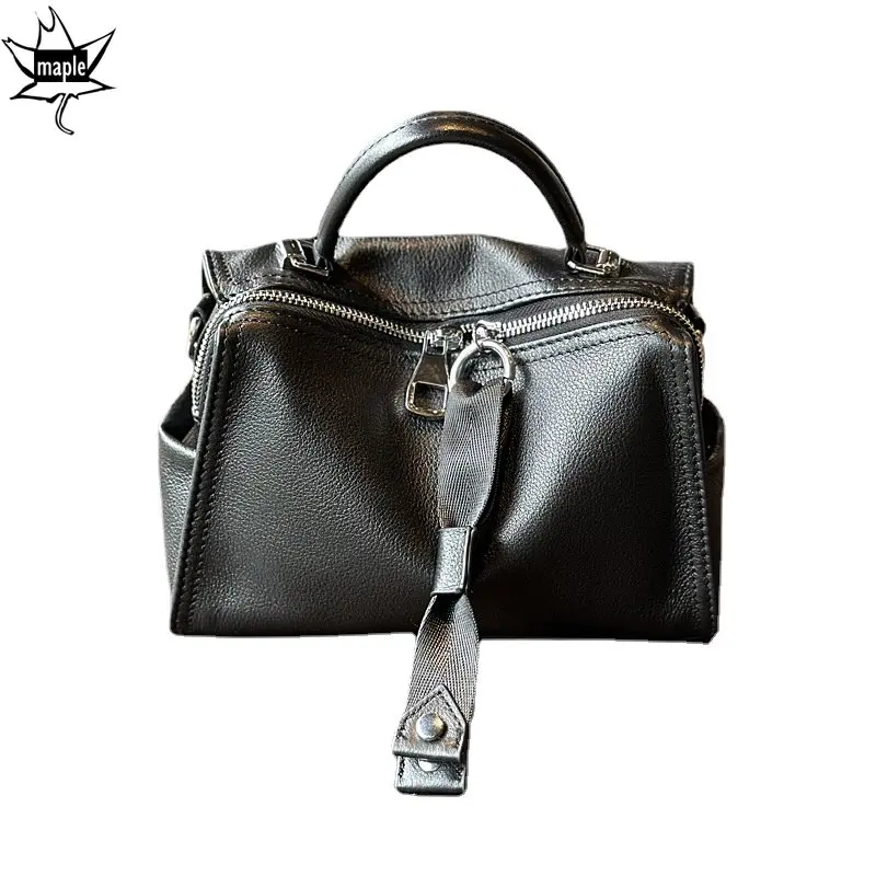 bolsa crossbody de alca larga pequena para mulheres bolsas de ombro macios 100 couro genuino forma de travesseiro qualidade popular preto 01