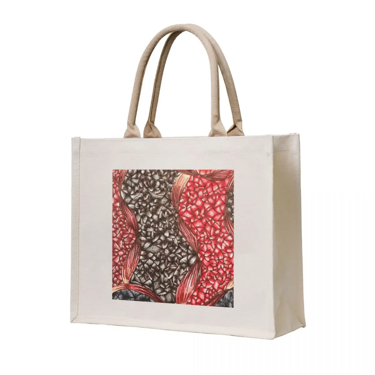 

Brown and Red Abstract Ribbons Tote Bag Cloth bag tote bags aesthetic Customizable tote bag