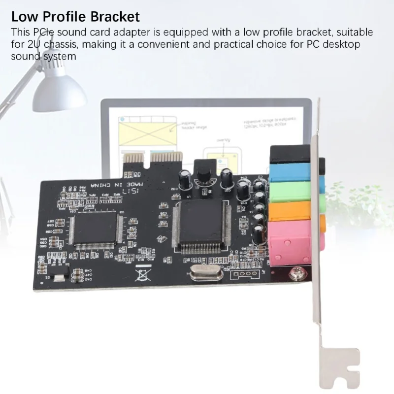 PCIe Sound Card 5.1 Internal Audible Card 32/64 Bit Stereo PCI Express Adapter For Desktop PC Support DirectSound 3D EAX