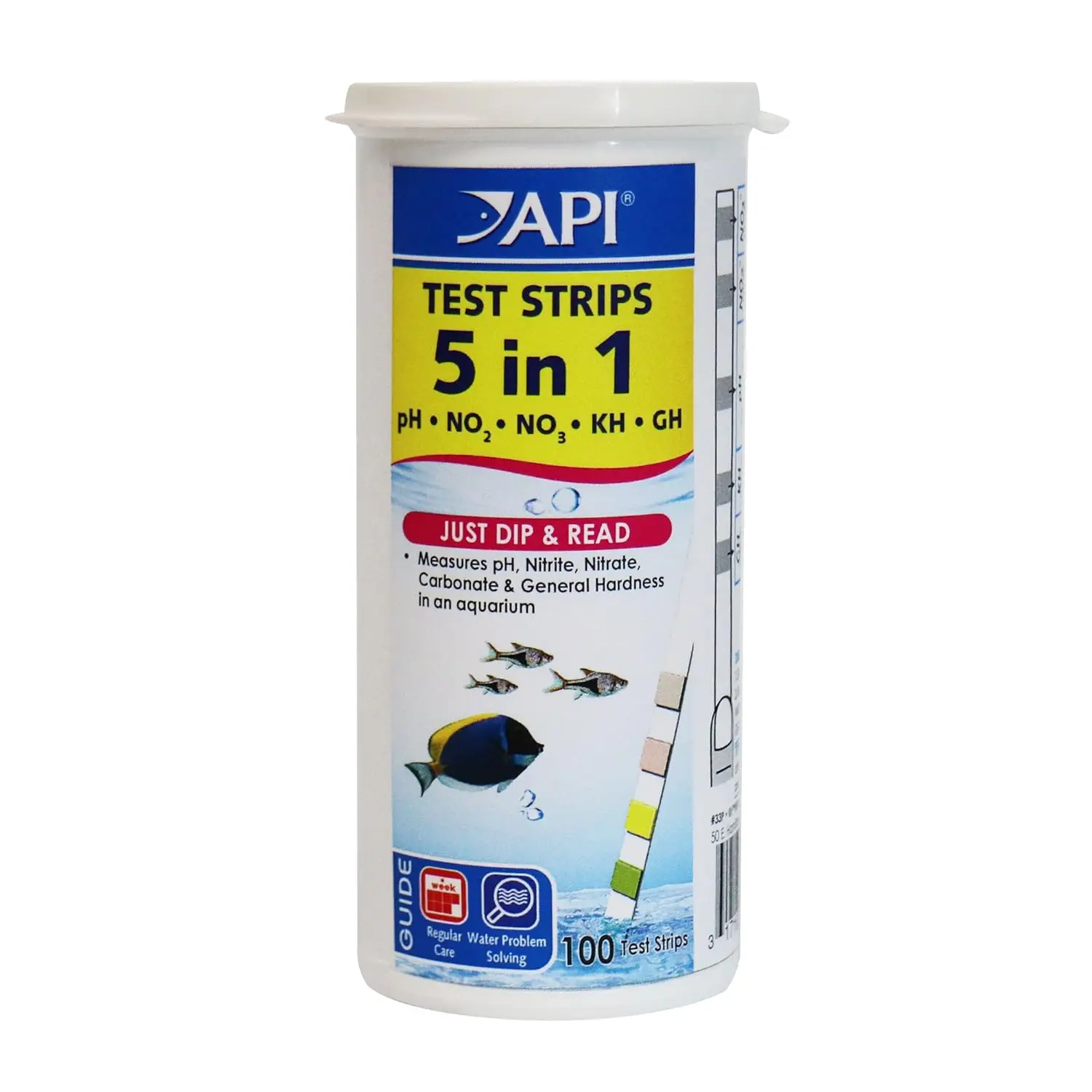 

5-in-1 Aquarium Test Strips 100 Count, Freshwater & Saltwater