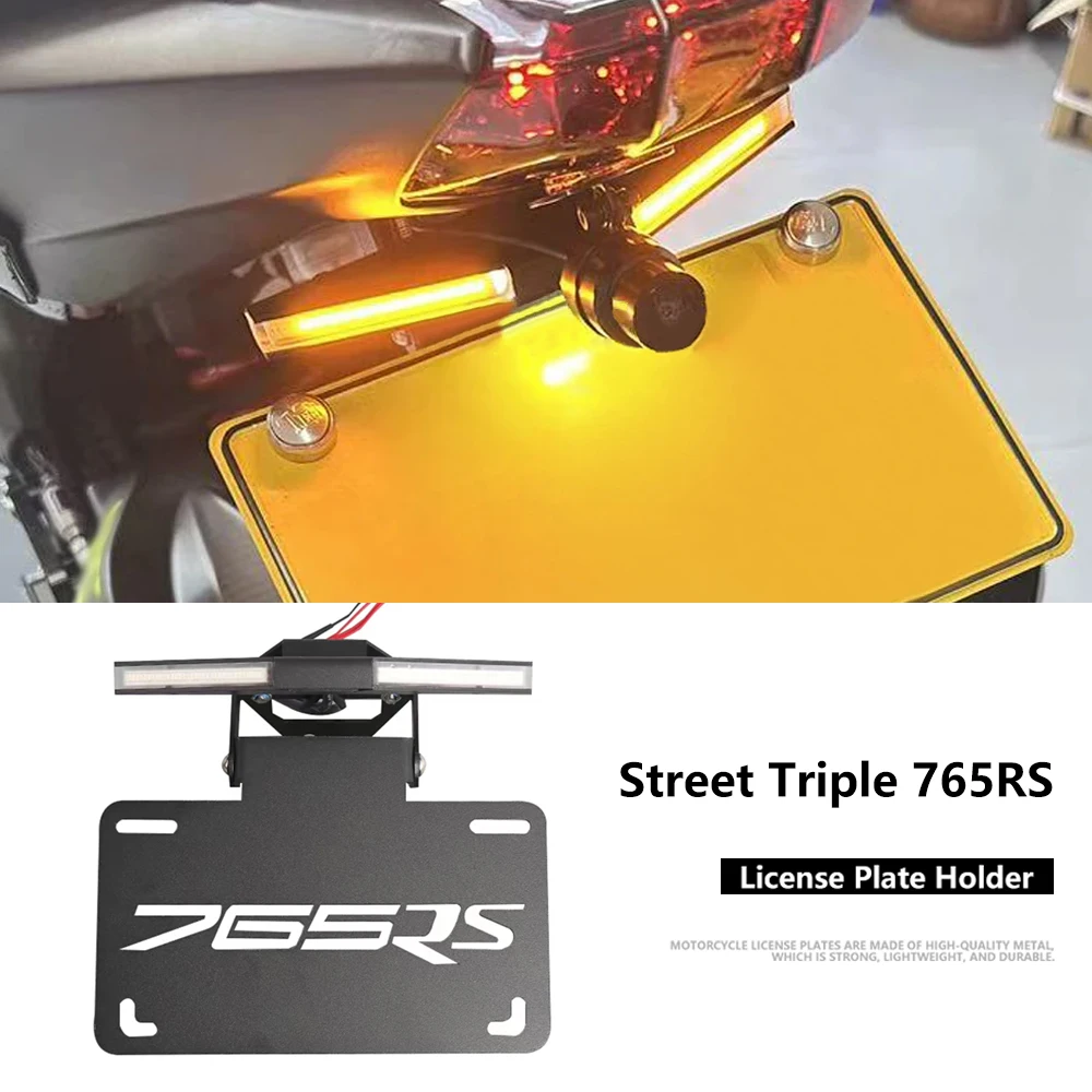 

License Plate Holder For Street Triple 765 RS 765RS 2020-2025 Motorcycle Accessories Tail Tidy Fender Eliminator With LED Light