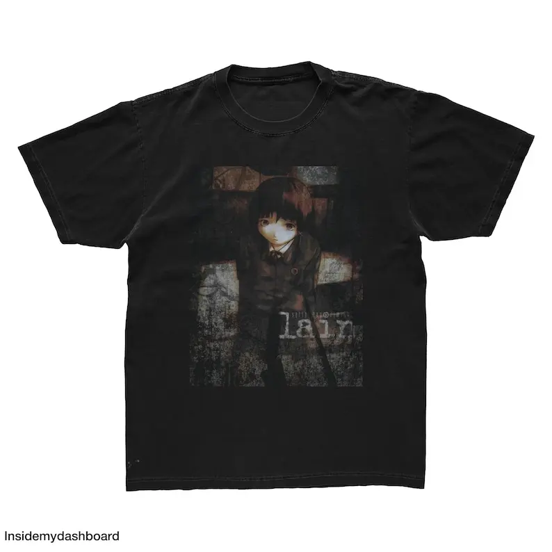 Serial Experiments Lain Fear T-Shirt, Lain Anime, Serial Experiments Lain Shirt, Cyberpunk, Psychological Horror Anime Tee