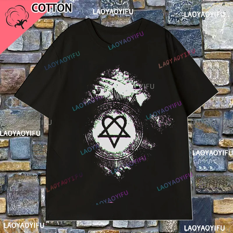 Him Rock Band T Shirt Summer Ville Valo Singer Heartagram Razorblade T Shirts 2024 Cotton Tee Shirt For Men Short Sleeve Tees