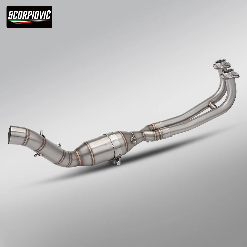 Full System Slip On Motorcycle Exhaust Dual Oxygen Sensor Front Header K198 Tail Pipe For TMAX530 TMAX560 (2016-2026) Maxi Scoot