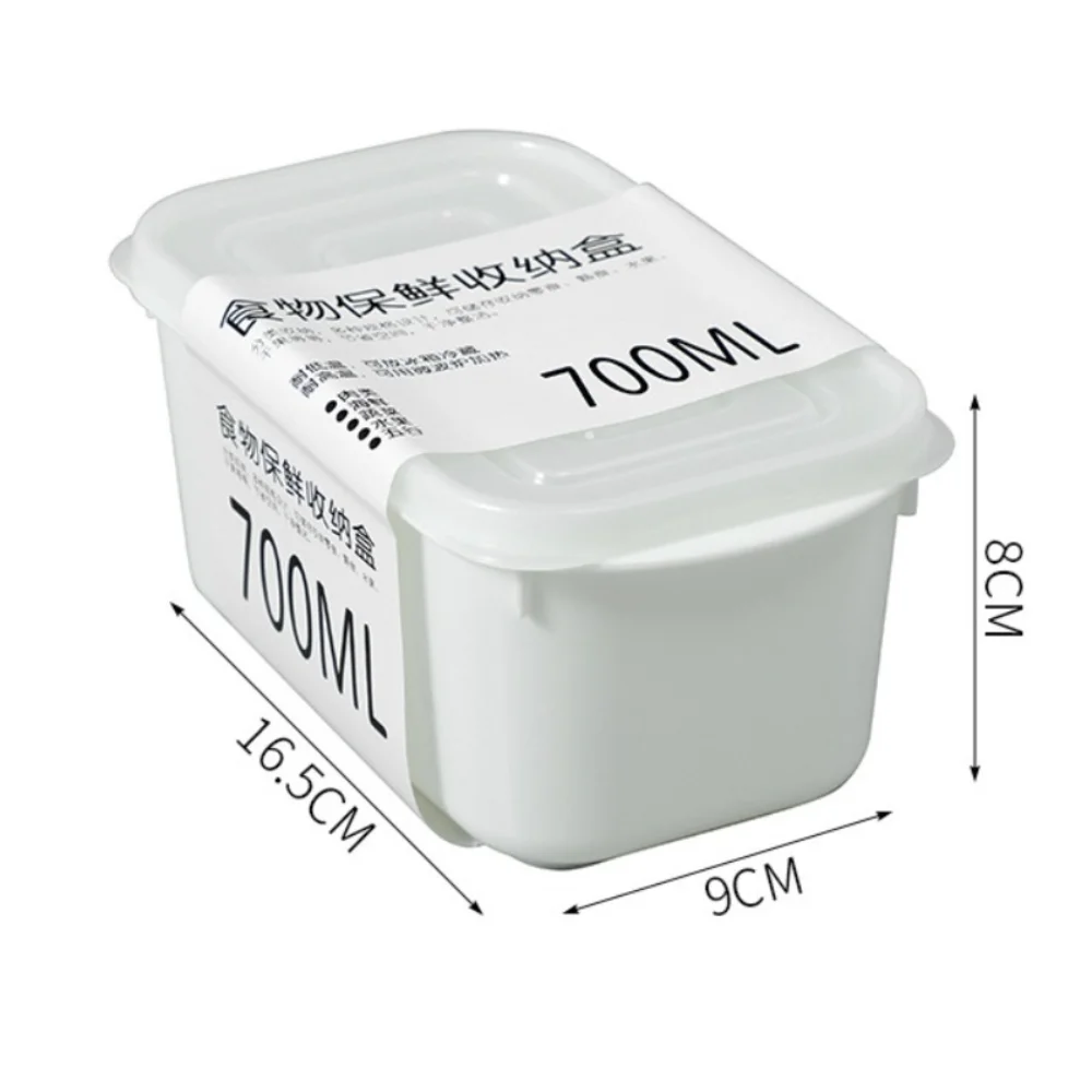Plastic Fridge Food Storage Box 350ML/700ML/800ML/1600ML Sealed Frozen Storage Box with Cover Freezer Covered Fresh-keeping Box
