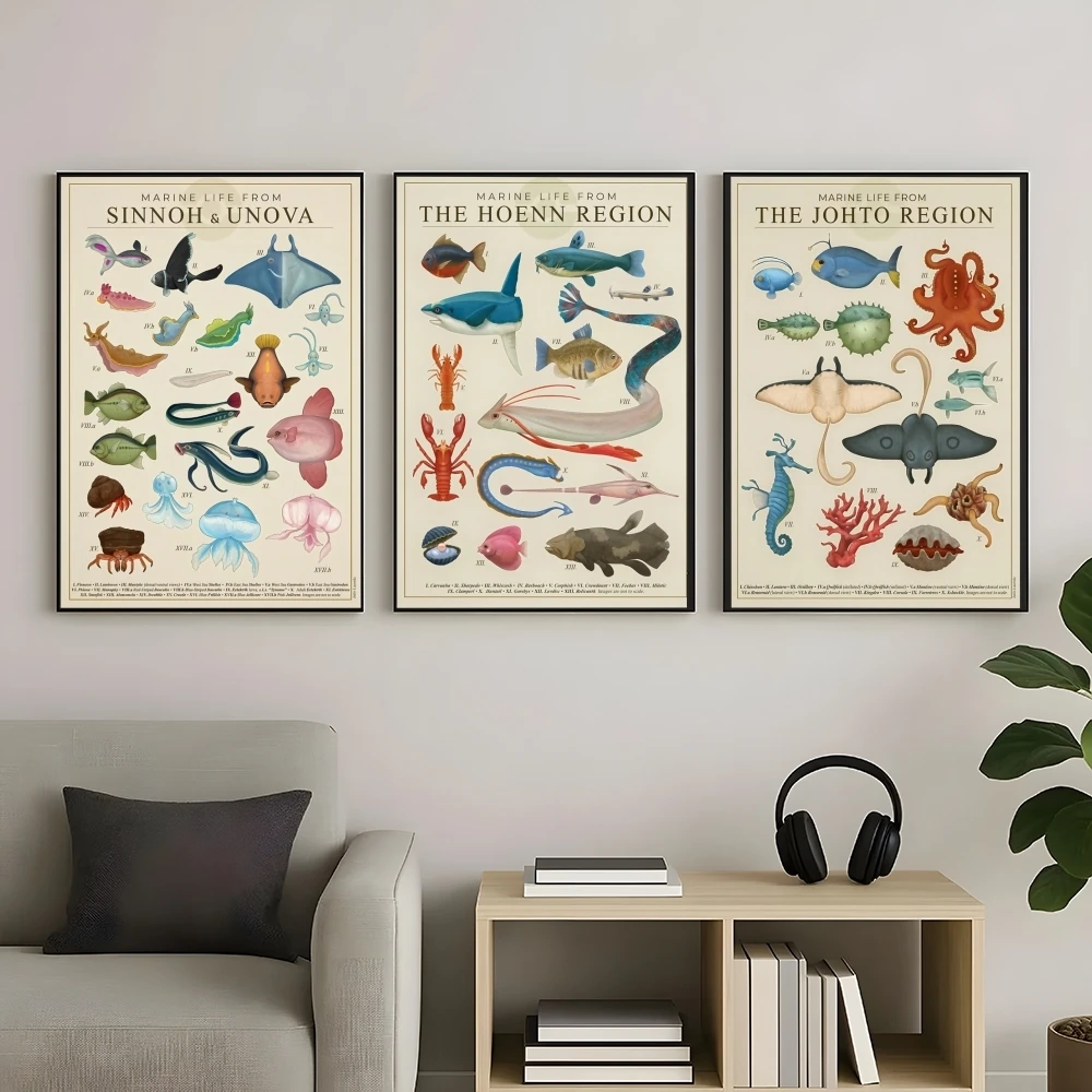 J-Julio L-Lacerda Obras de Arte Animal, Pintura e Caligrafia, Conjunto de Pôsteres em Tela Sem Moldura, Arte de Parede Sem Rugas, Decoração para Casa