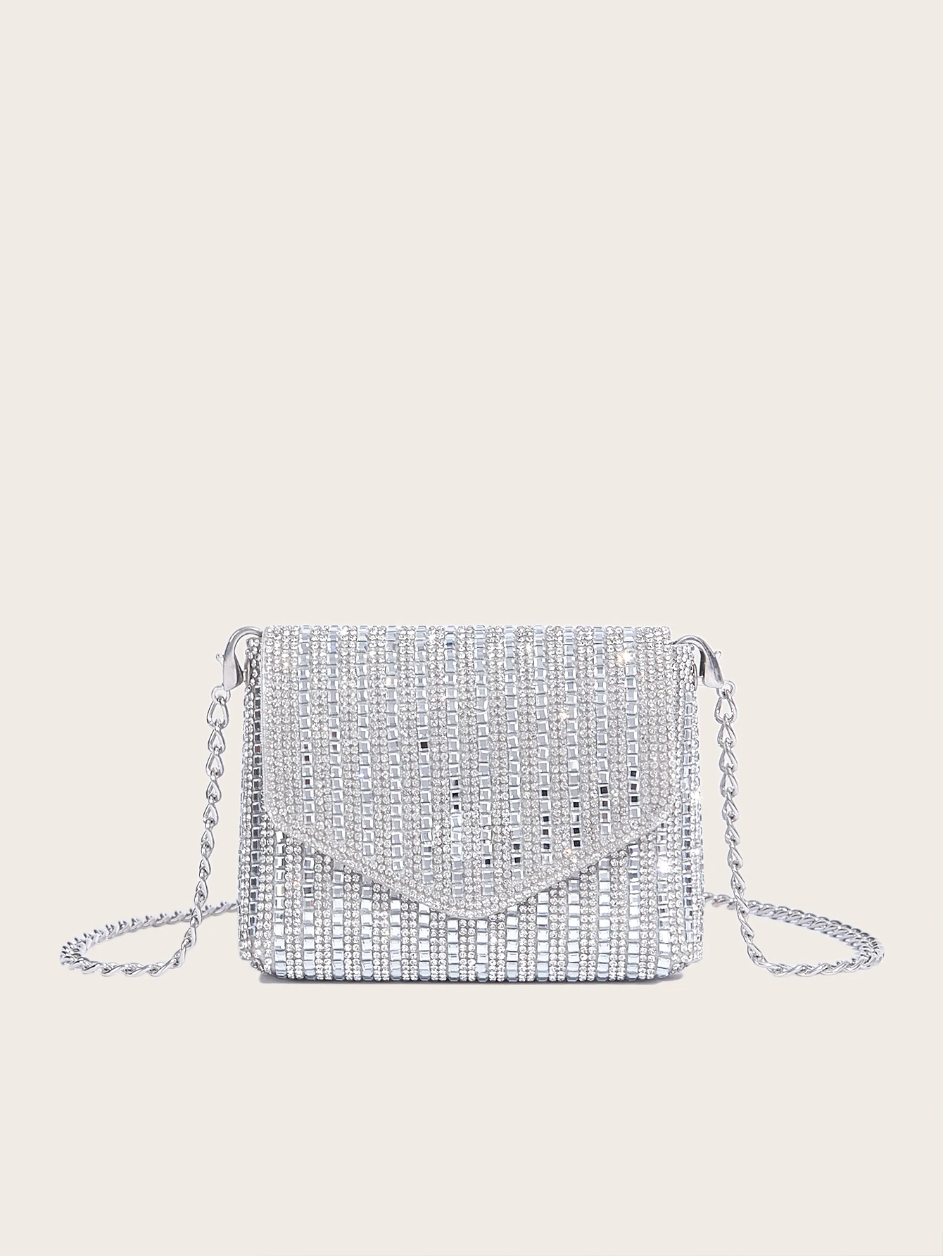 

Super Flash Full Diamond Small Square Bag 2024 Fashion Banquet Chain Single Shoulder Cross-shoulder Body Bag Mini Envelope Bag