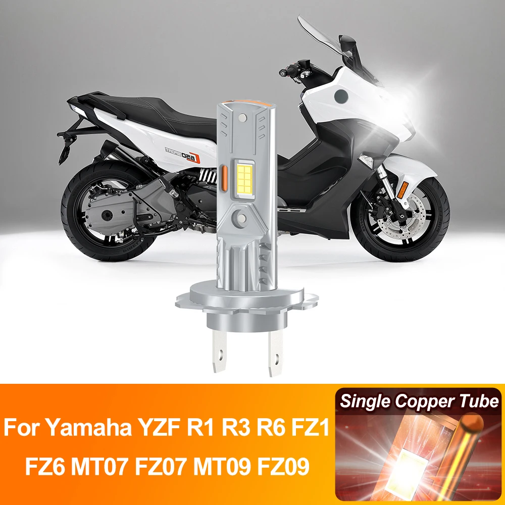 Motorcycle Led Headlight Bulb H7 CSP Chip Moto Front Lamp 12V Replace For Yamaha YZF R1 R3 R6 FZ1 FZ6 MT07 FZ07 MT09 FZ09