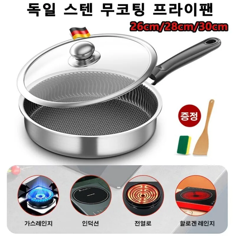 German Stenless Coated Frying Pan Kitchen Titanium Coated Foring Pan Pot Bottom Balls/316L Sten super strong coating